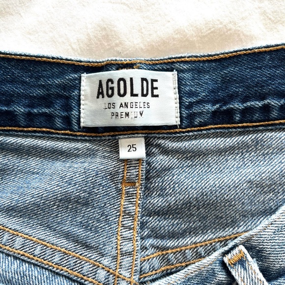 AGOLDE Mid Rise Straight Jeans Rule Wash Size 25, Casual Wear, Minimalist Style - Picture 5 of 16